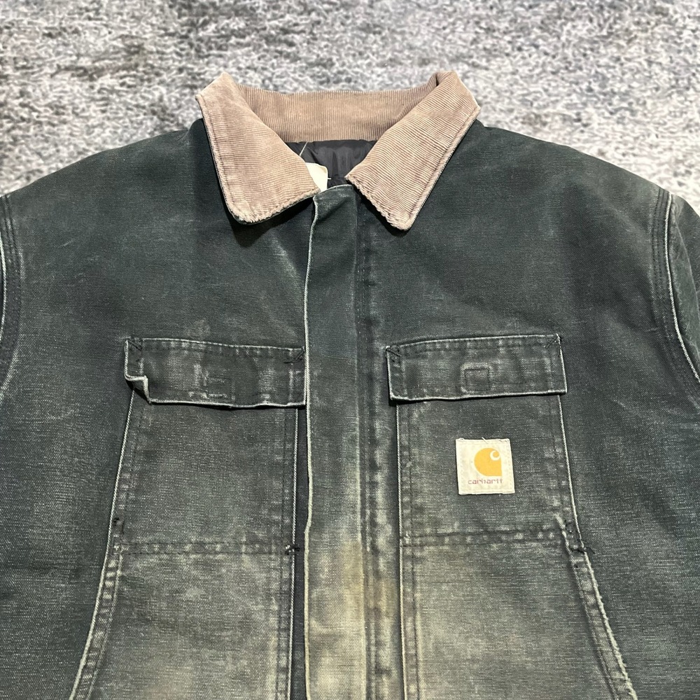 Carhartt Jacket Arctic Chore XXL Green Faded Distressed Workwear Vintage 90s - Picture 5 of 14